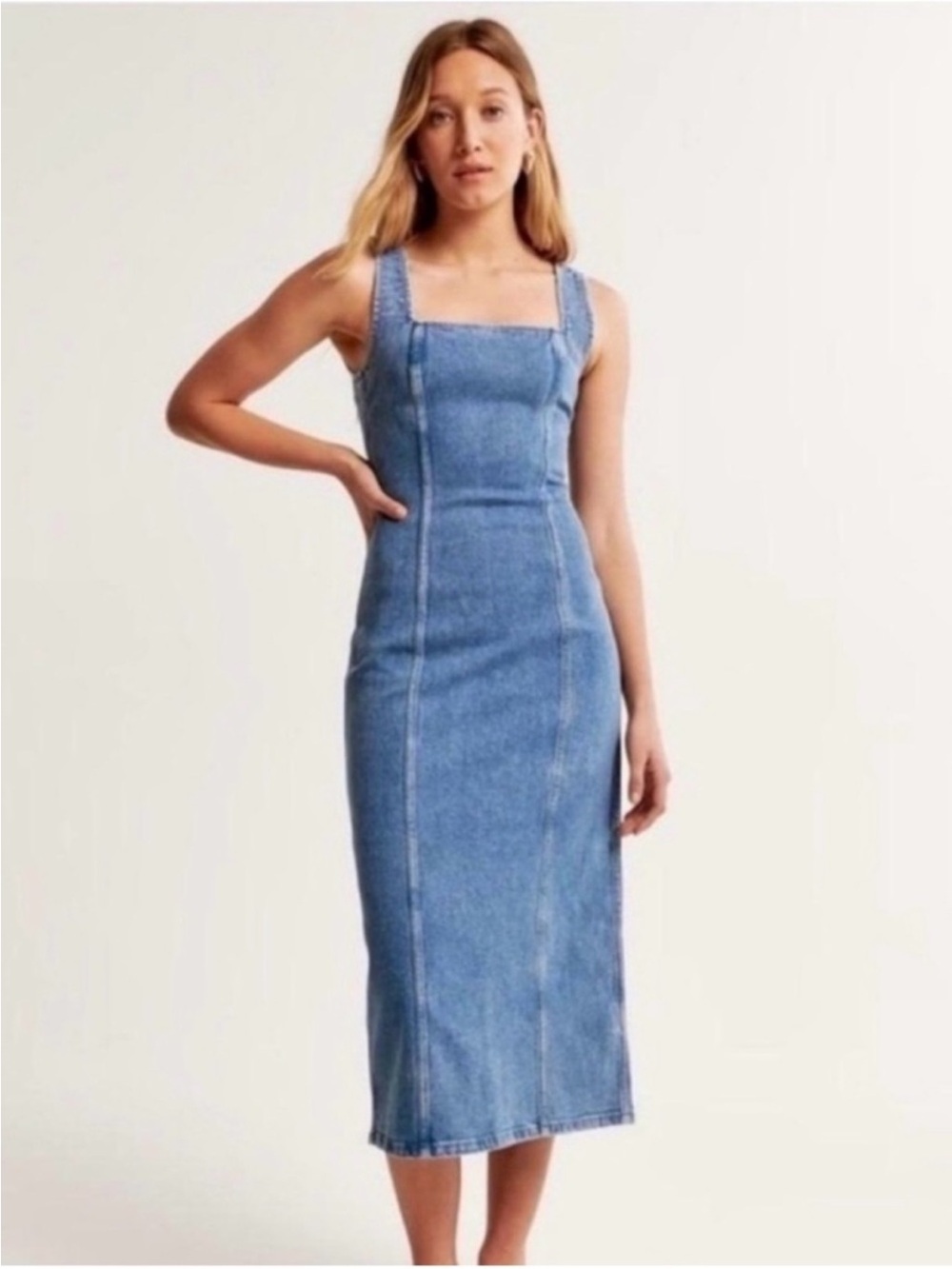ABERCROMBIE & FITCH Midi Dress Size Small A&F White Summer Festival Spring EUC